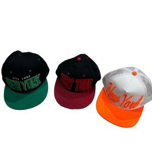 Three of unisex New York hats just like new one size
